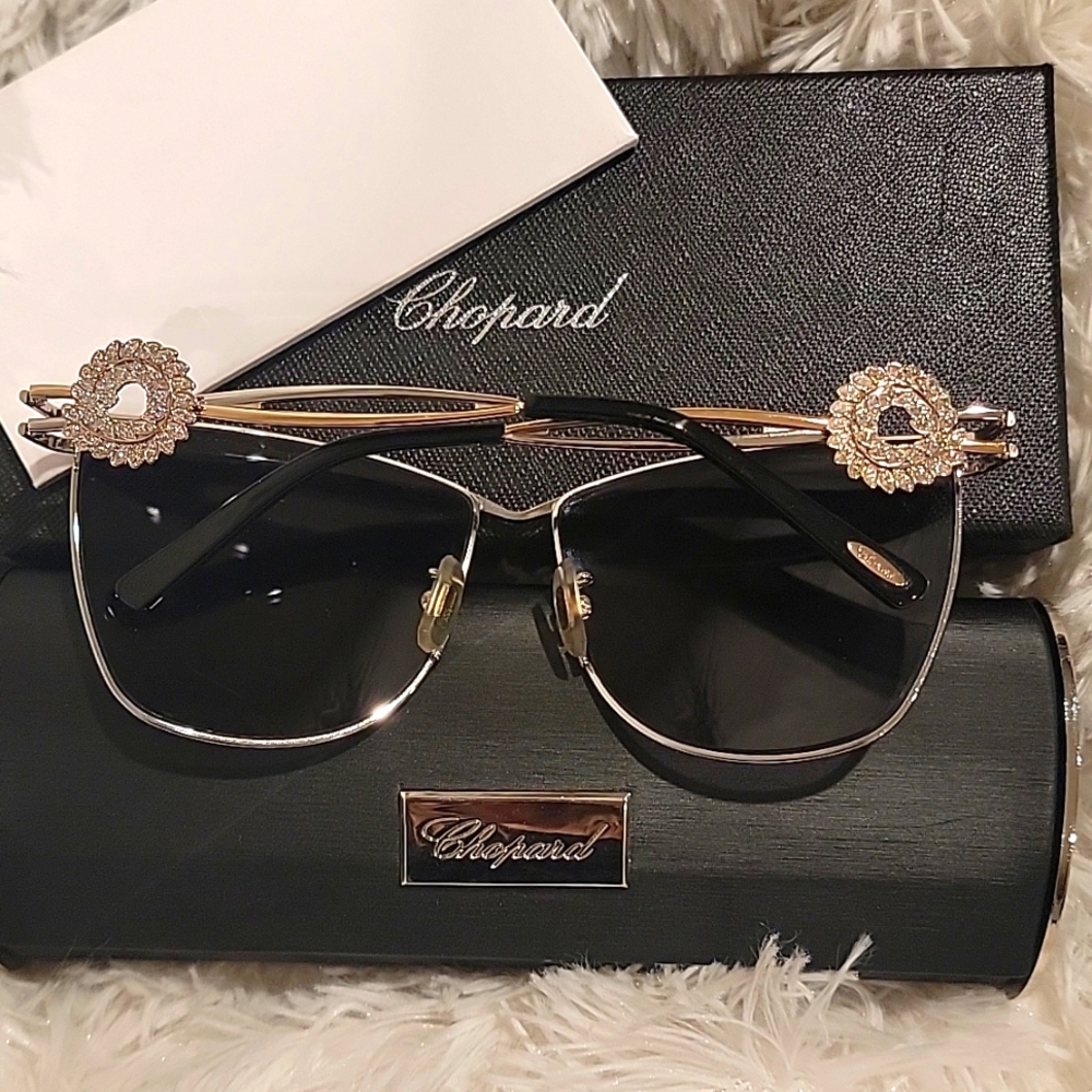 % Authentic Chopard Cateye Sunglasses - Paladium … - image 3